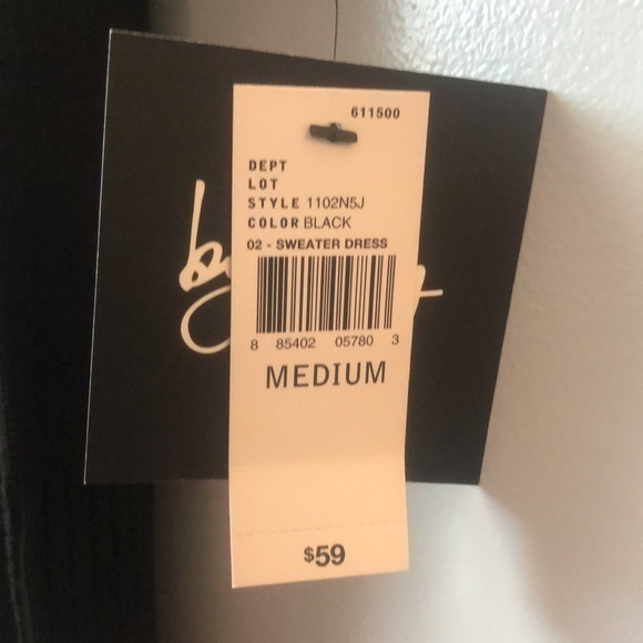 By & By Womens‎ Size Medium Black laced Longsleeve knit bodycon dress- NWT - Picture 4 of 7